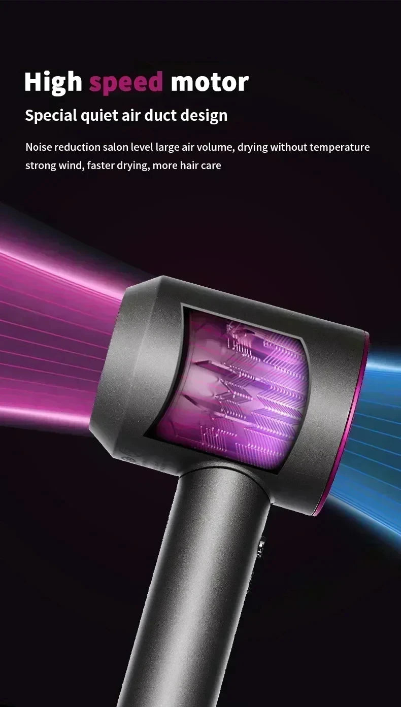 For EU Professional Leafless Hair Dryer, High-Speed Negative Ion 110,000 Rpm, Professional Hair Care, 62M/S Wind, 1600W, Quick