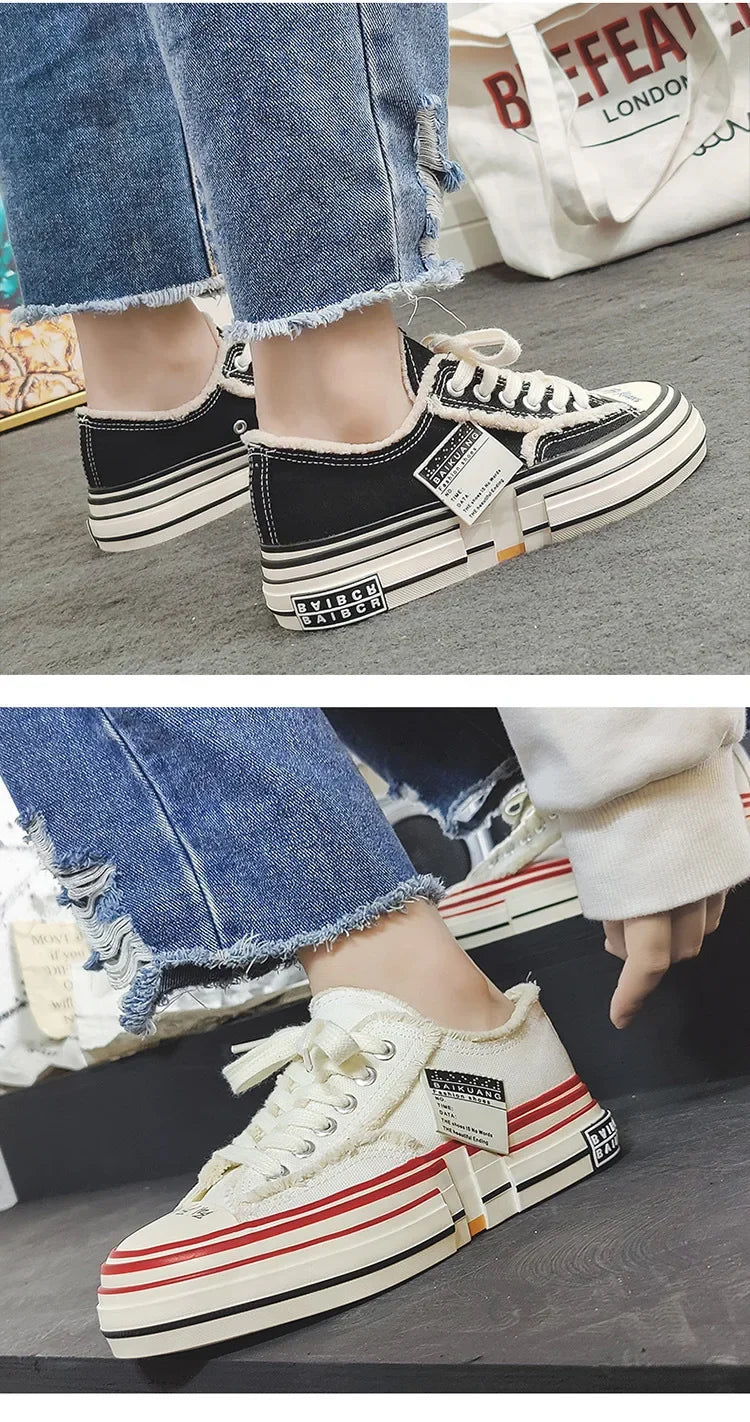 Men Vulcanized Shoe Thick Soles Increased Low Top Couple Shoe Canvas Shoe for Men Sneakers Tenis Masculino Zapatillas