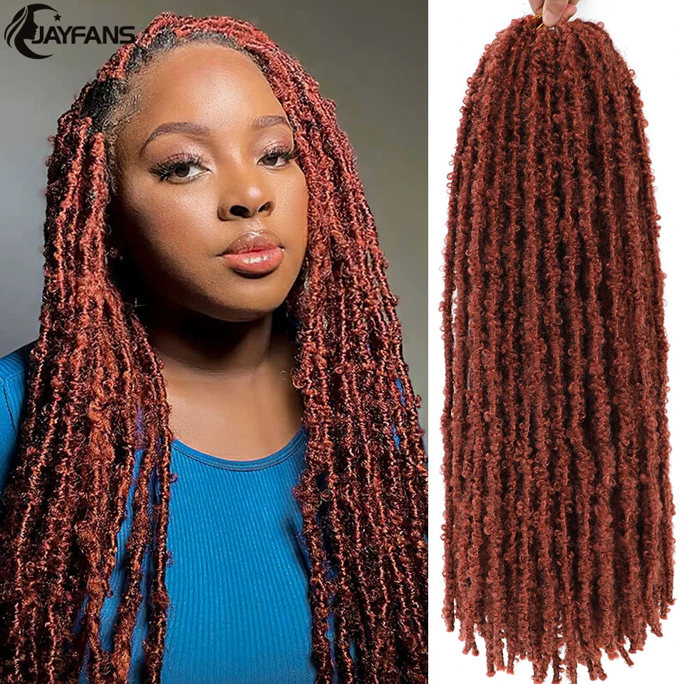 18 24 Inch Butterfly Locs Crochet Hair Extensions Synthetic Distressed Butterfly Soft Locs Crochet Braids Hair for Black Women
