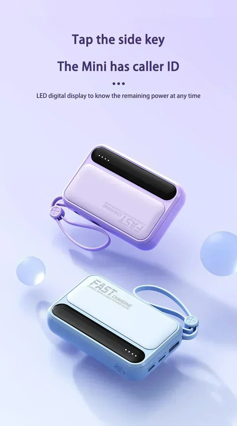 Lenovo 500000mAh Power Bank Built in 4 Lines Large Capacity Super Fast Charging Portable External Battery For iPhone Samsung