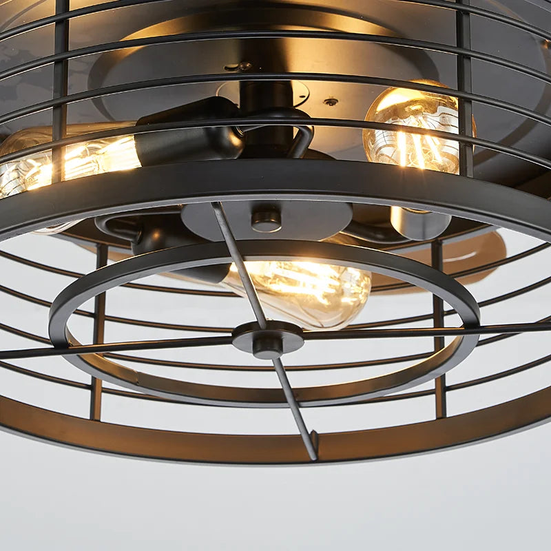 Modern Industrial Style LED Ceiling Fans Light 40w DC Iron Decoration with Remote Control PC Blades for Dining Ceiling Light Fan