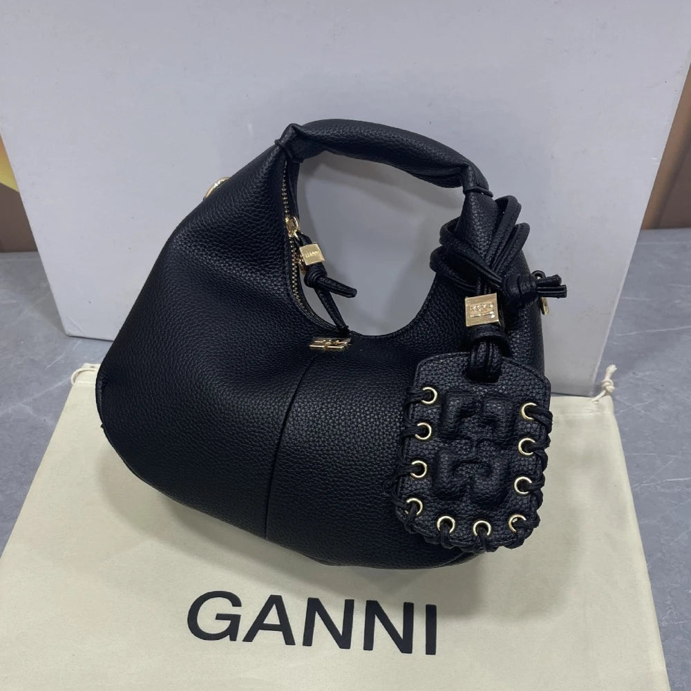 Luxury Mini Hobo Bag Women Vintage Leather Handbag Detachable Strap Commute Shoulder Purse Y2K Fashion Designer Crossbody Bag