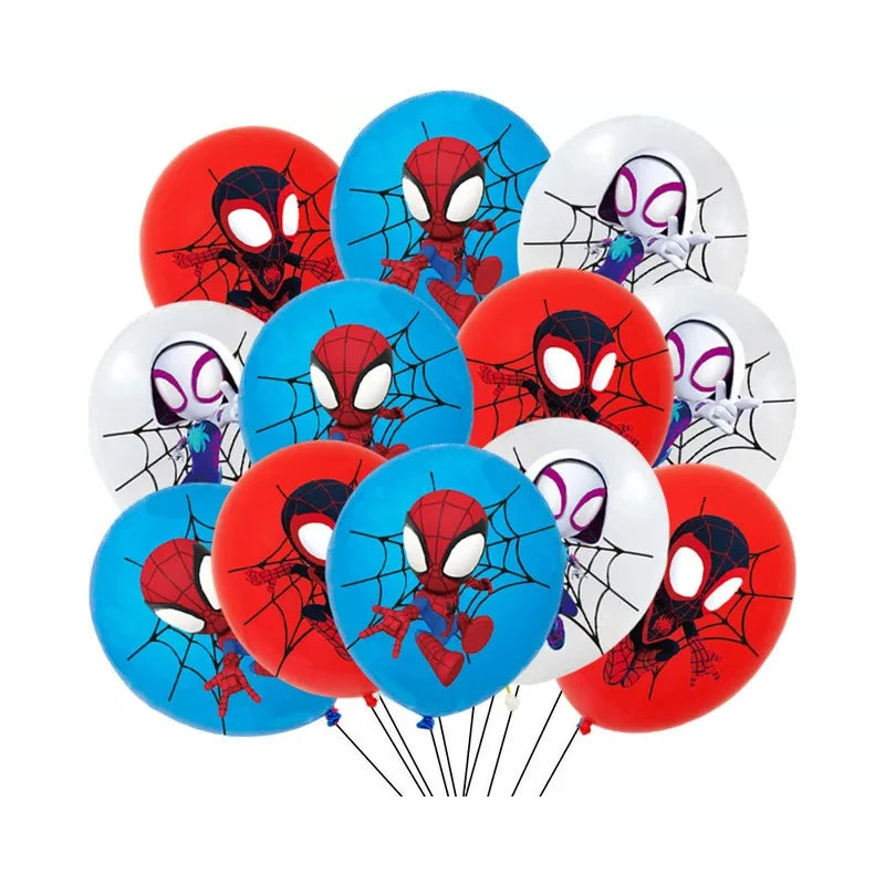 Spidey And His Amazing Friends Birthday Party Decoration Supplies Set Merry Christmas Balloons Cake Topper Tableware Party Gifts