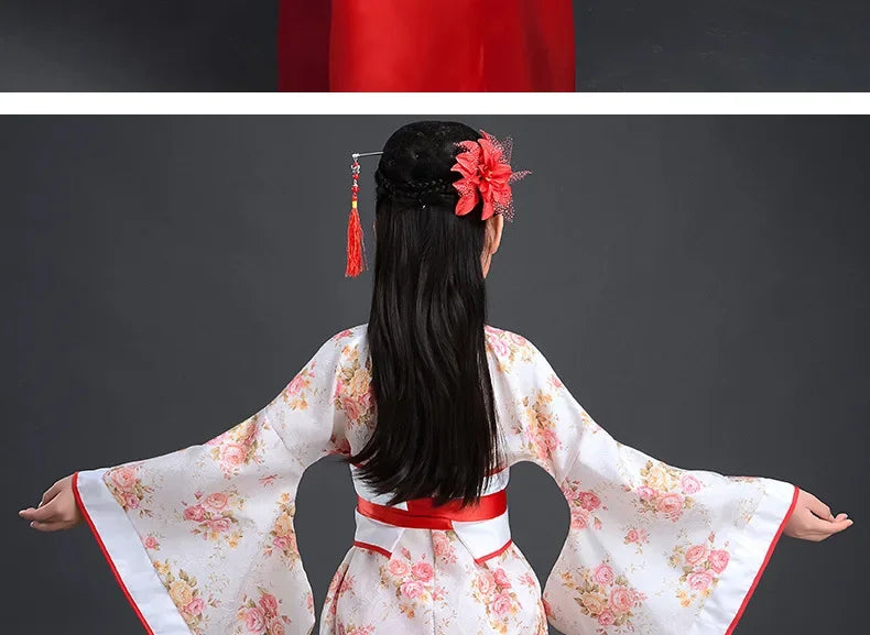Halloween Cosplay Kids Set Dance Performance Dress for Girls Show Disfraz Child Hanfu Dress Costume Chinese Traditional Clothes