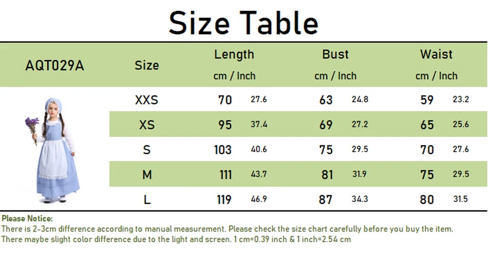 Frocks for Girls Kids Little Red Riding Hood Fairy Tale Drama Performance Costume Maid Suit Floral Pastoral Style Casual Dress