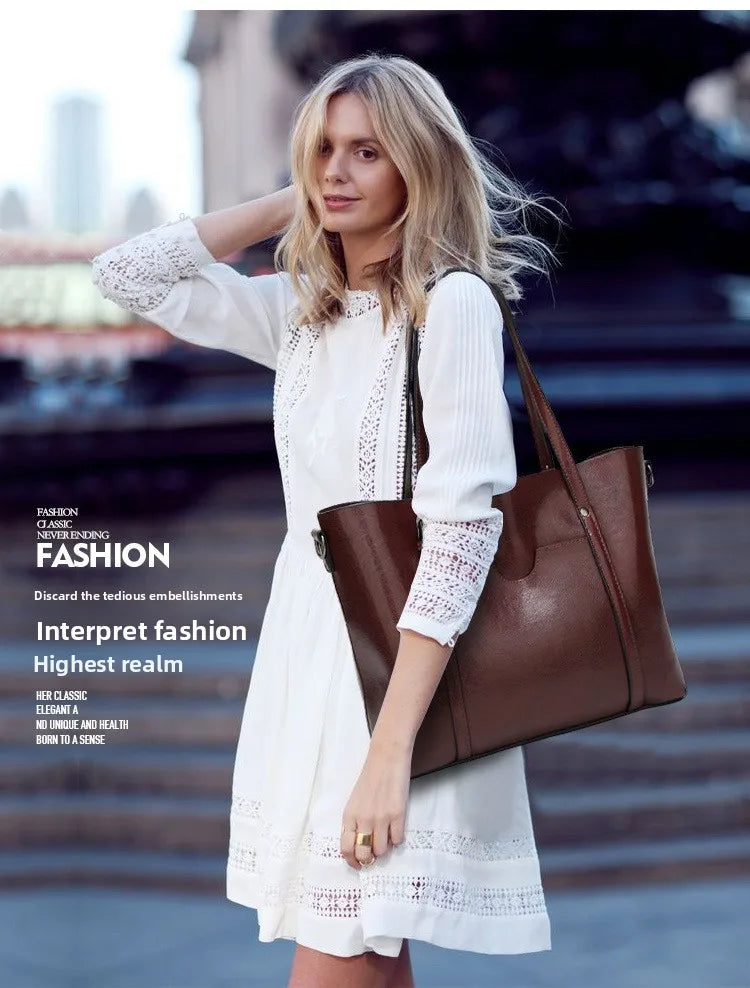 Women's Genuine Leather Tote Bag, Waterproof Multi Purpose Casual Shopping Outings Work Handbag Women Shoulder Crossbody Bags
