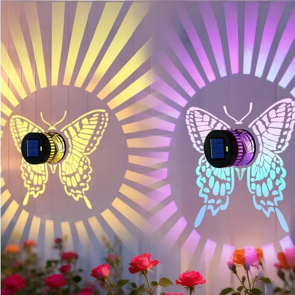 Solar Mandala Wall Lamp Outdoor LED Waterproof Fence Lamp for Garden Lawn Estate Porch Corridor Courtyard Decoration Wall Light