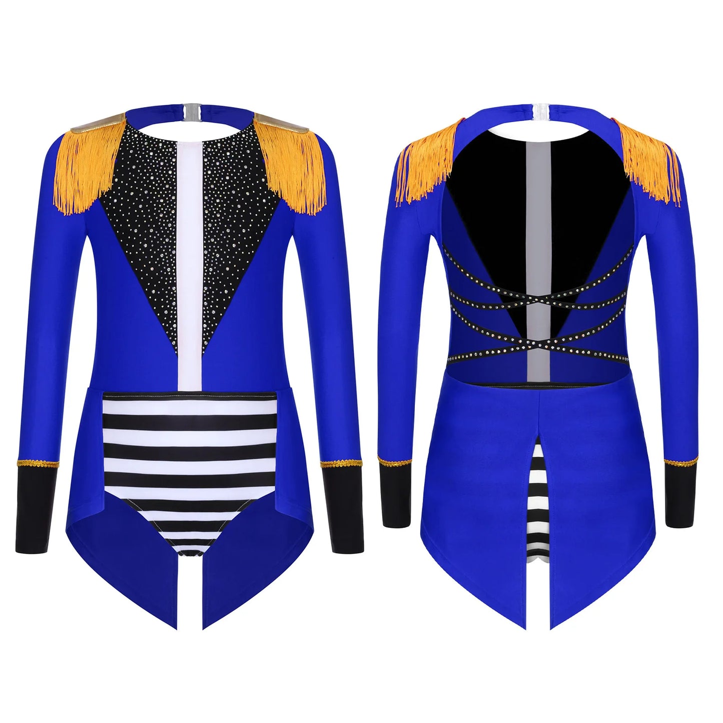 Halloween Costume Romper Circus Ringmaster Cosplay Carnival Party Shiny Sequins Leotard Dress Drum Majorette Magician Dress Up