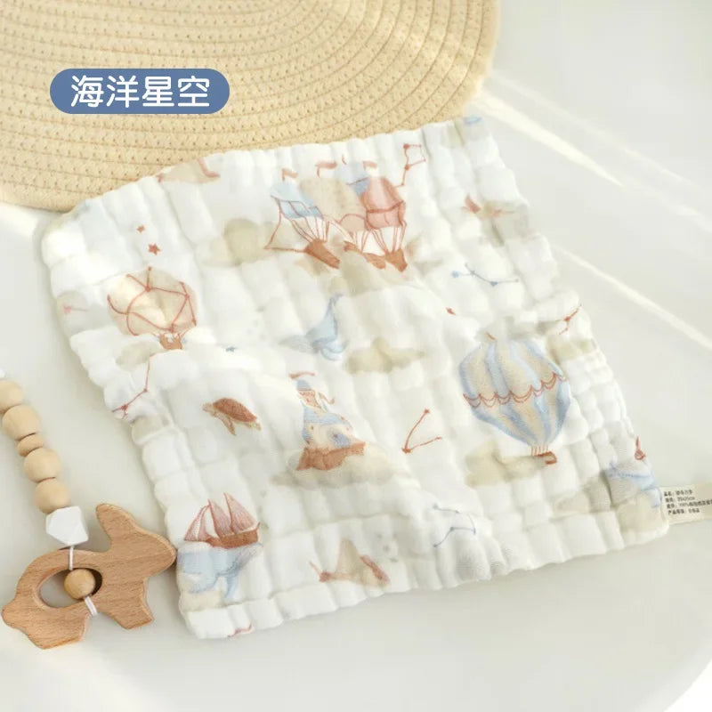 5pcs Cotton Muslin Baby Face Towels 6 Layer Gauze Square Burp Cloths Newborn Baby Hand Towel Soft Wash Handkerchief Baby Items