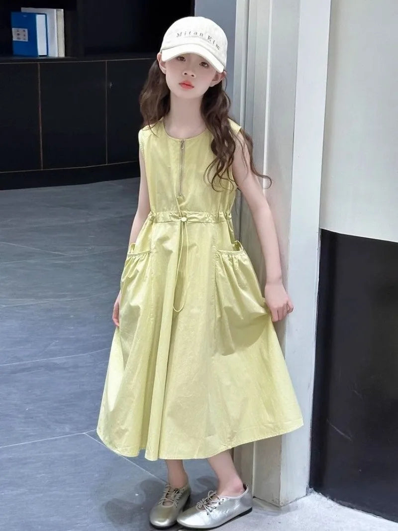 Sleeveless Girl Costume Girls Dresses 10 To 14 Years Old Dress Young Sets for Children Elegant 11 12 Princess Women's Party 6 8