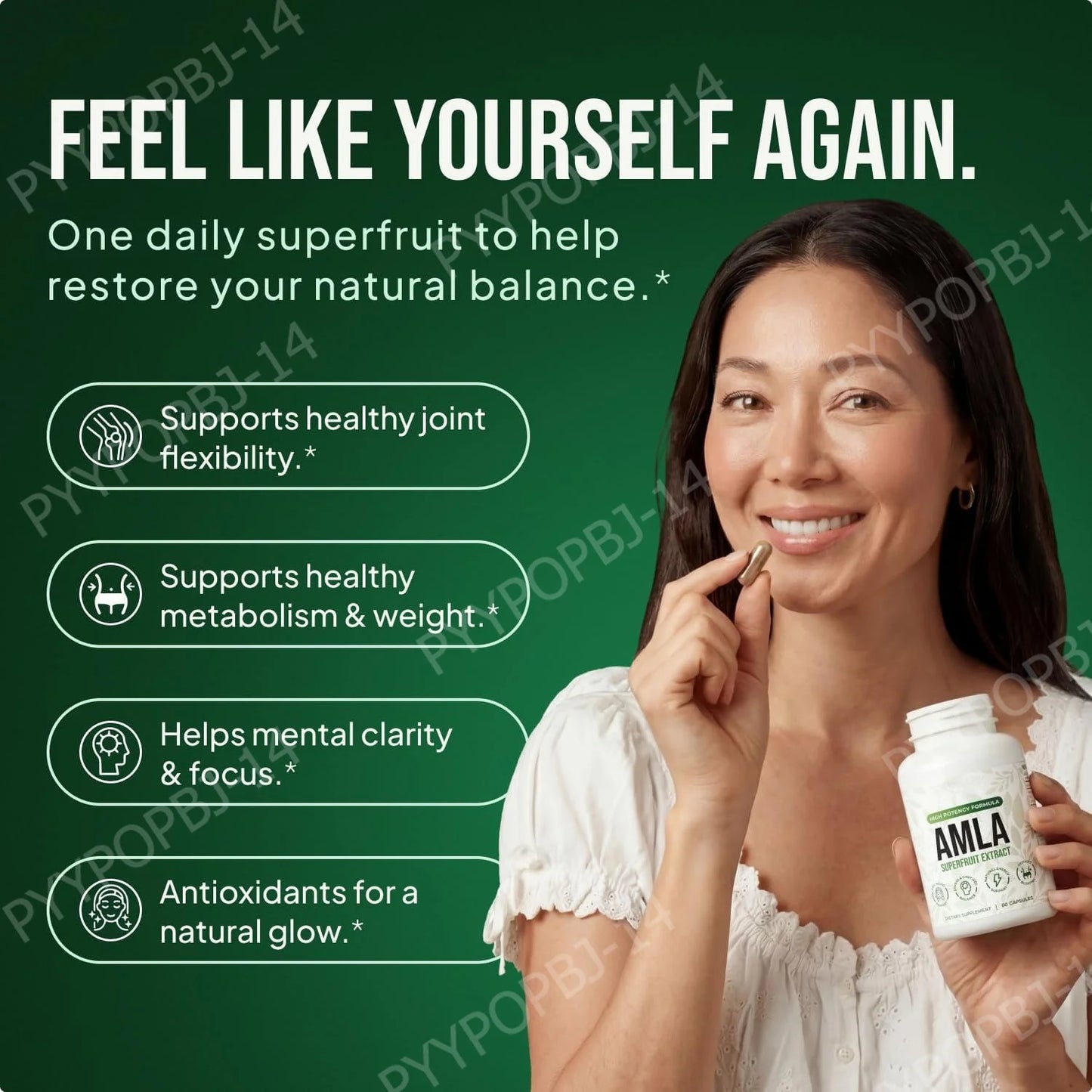 Amla Fruit Extract 1000mg Capsules Superfruit Supplement Energy Support 60 Capsules 30 Servings Vegan Non-GMO Gluten Free