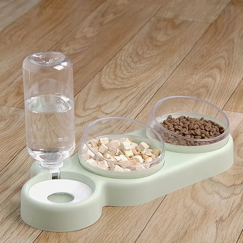 New Pet Automatic Feeders Three Bowl Pet Water Dispenser Feeders Large-diameter Dog Basin Cat Bowls Pet Automatic Feeders