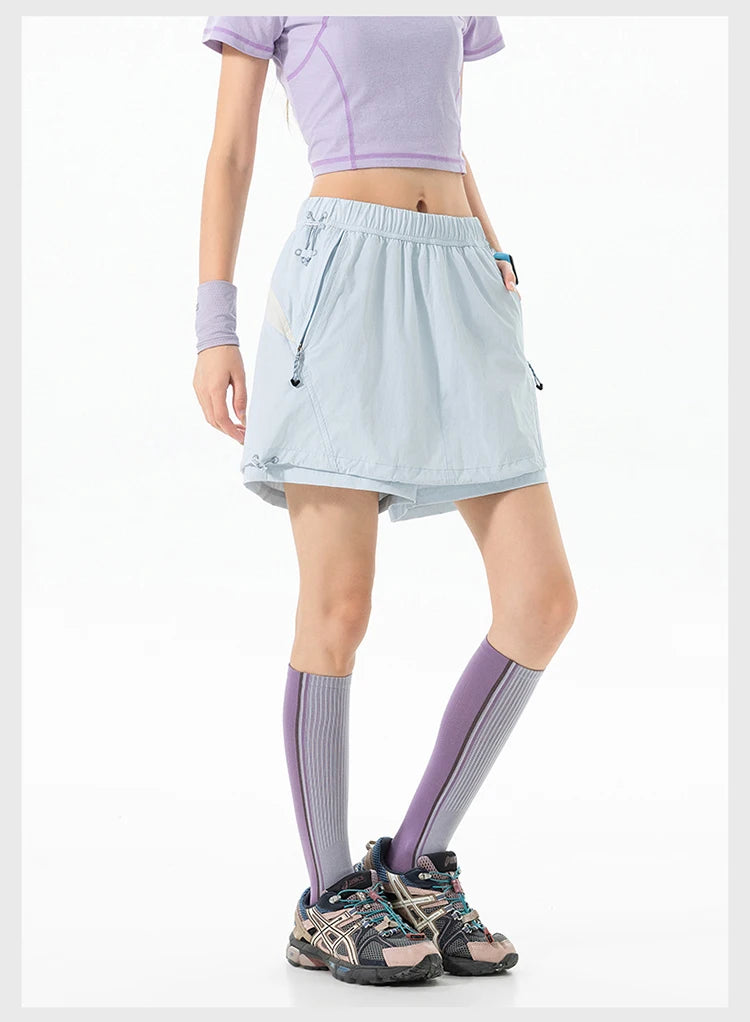 Outdoor Sport Skirts Shorts Women Summer Streetwear Hiking Lightweight Quick Dry Loose Casual Cargo Shorts Skirts