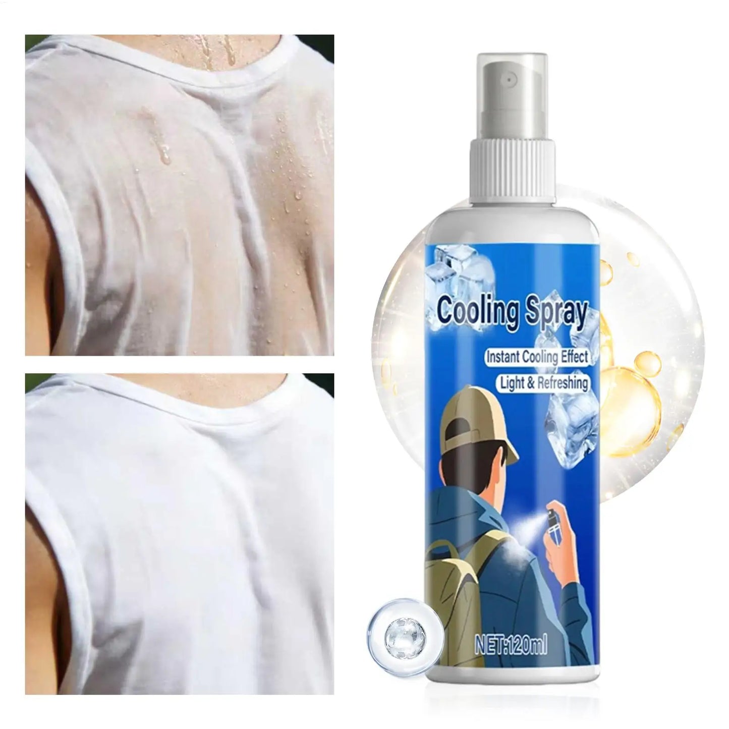 Cool Spray For Summer Household Instant Cooling Spray Natural Plant Extracts Cooling Artifact For Camping Outings Traveling