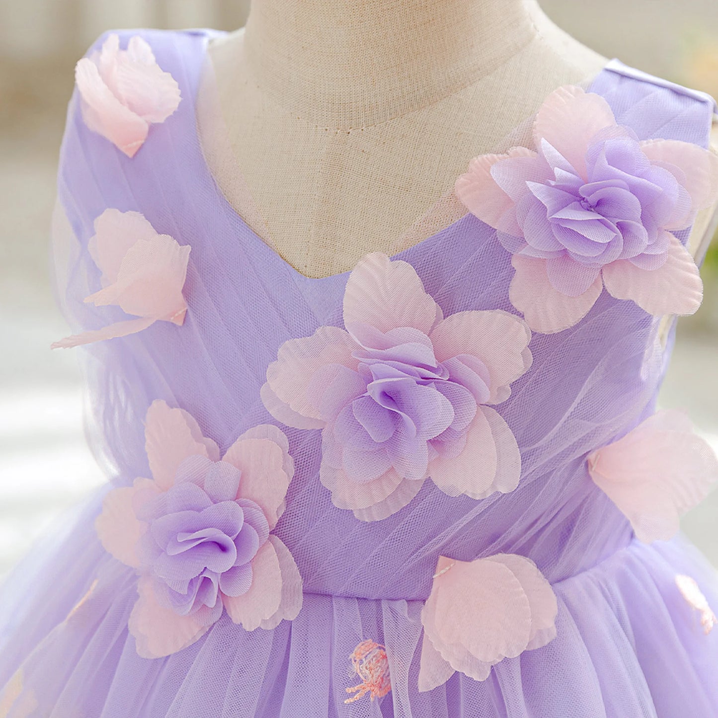 Summer Flower Party Baby Girls Dress Toddler Tulle 1st Birthday Princess Bridesmaid Wedding Dress Girl Baptism Evening Prom Gown