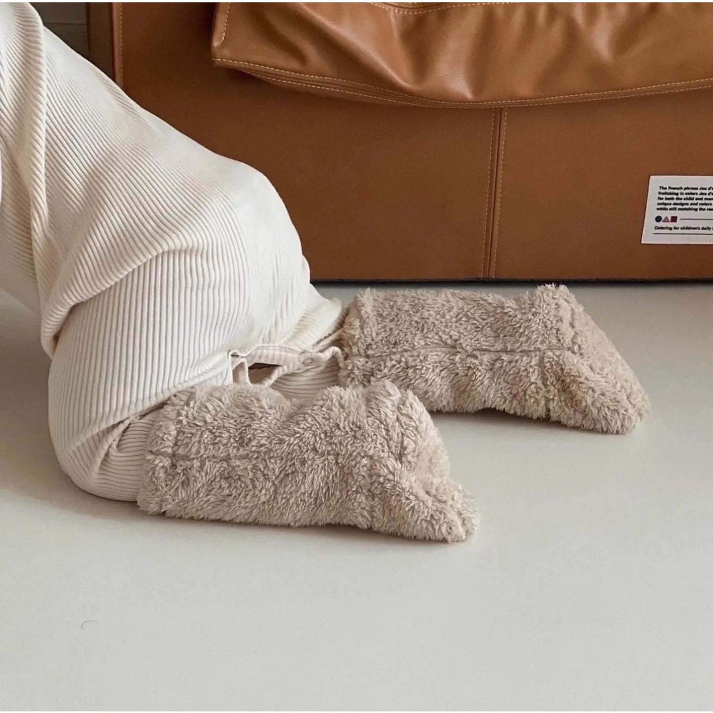 Winter New Baby Fleece Padded Socks Warm Thicken Toddler Girls Floor Socks Cartoon Embroidery Infant Sock Sleeves