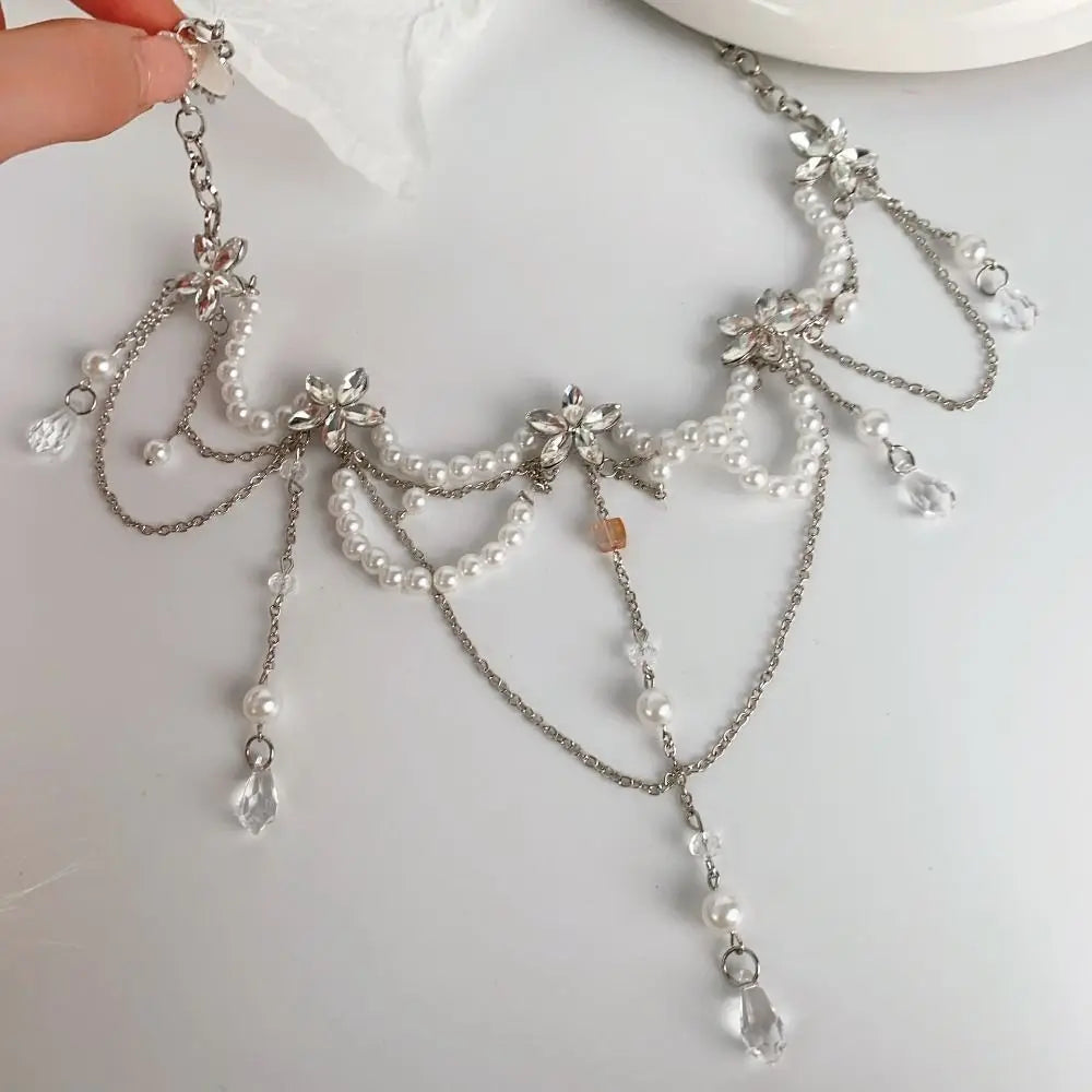 Fashion Elegant Pearl Waist Chains Versatile Waist Accessory Floral Belly Chain Boho Body Jewelry Women