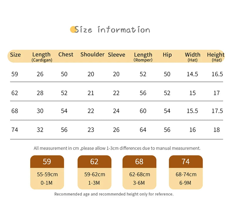 Newborn Baby Clothes Set Knitted Toddler Sweater +Jumpsuit Hat Sleeveless 3pcs Attire Infant Boys Girls Cardigan+Romper Cap 0-9M