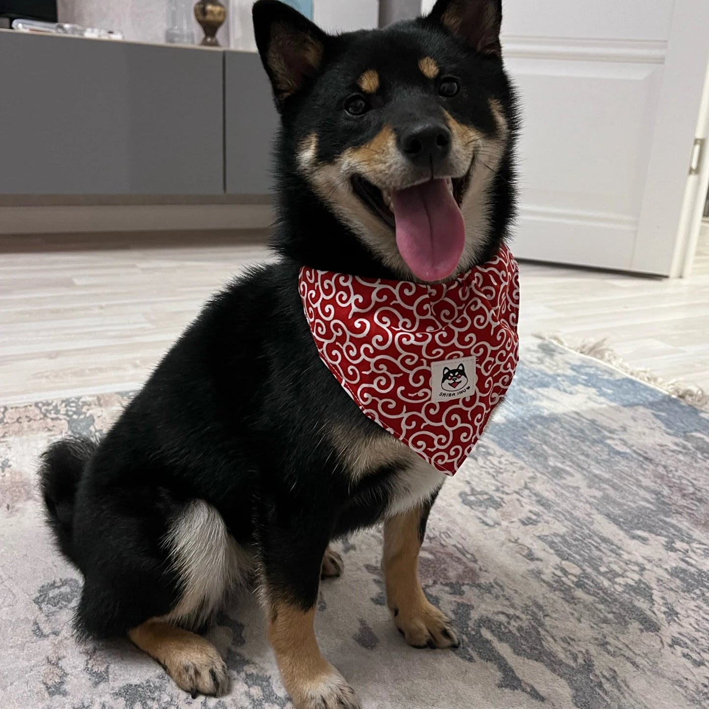 Classical Japanese Pattern Style Popular Shiba Scarf Bandana Roll Grass Cat Collar  Dog Accessories for Small Dogs for Dog