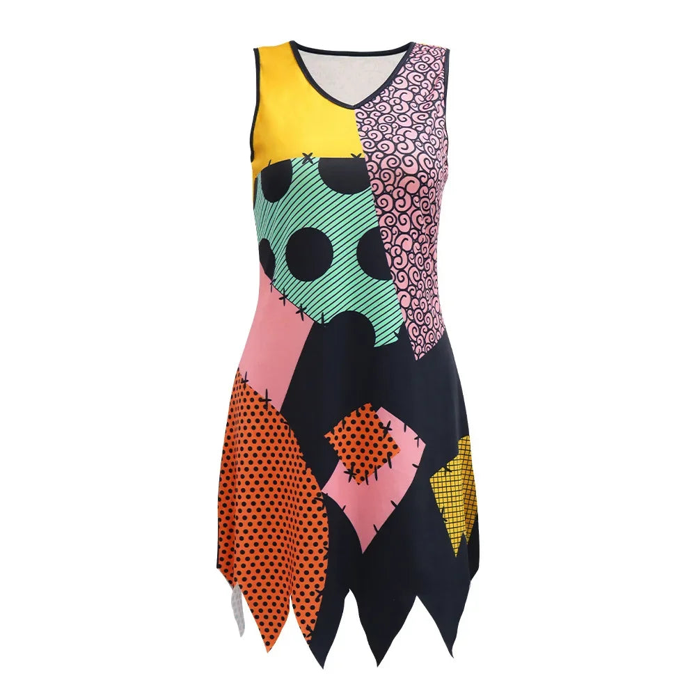 Halloween Cosplay Costume For Women Sally Printed Dresses Party Costume Zenti Carnival Bodysuits Dress Up Female Women Leggings