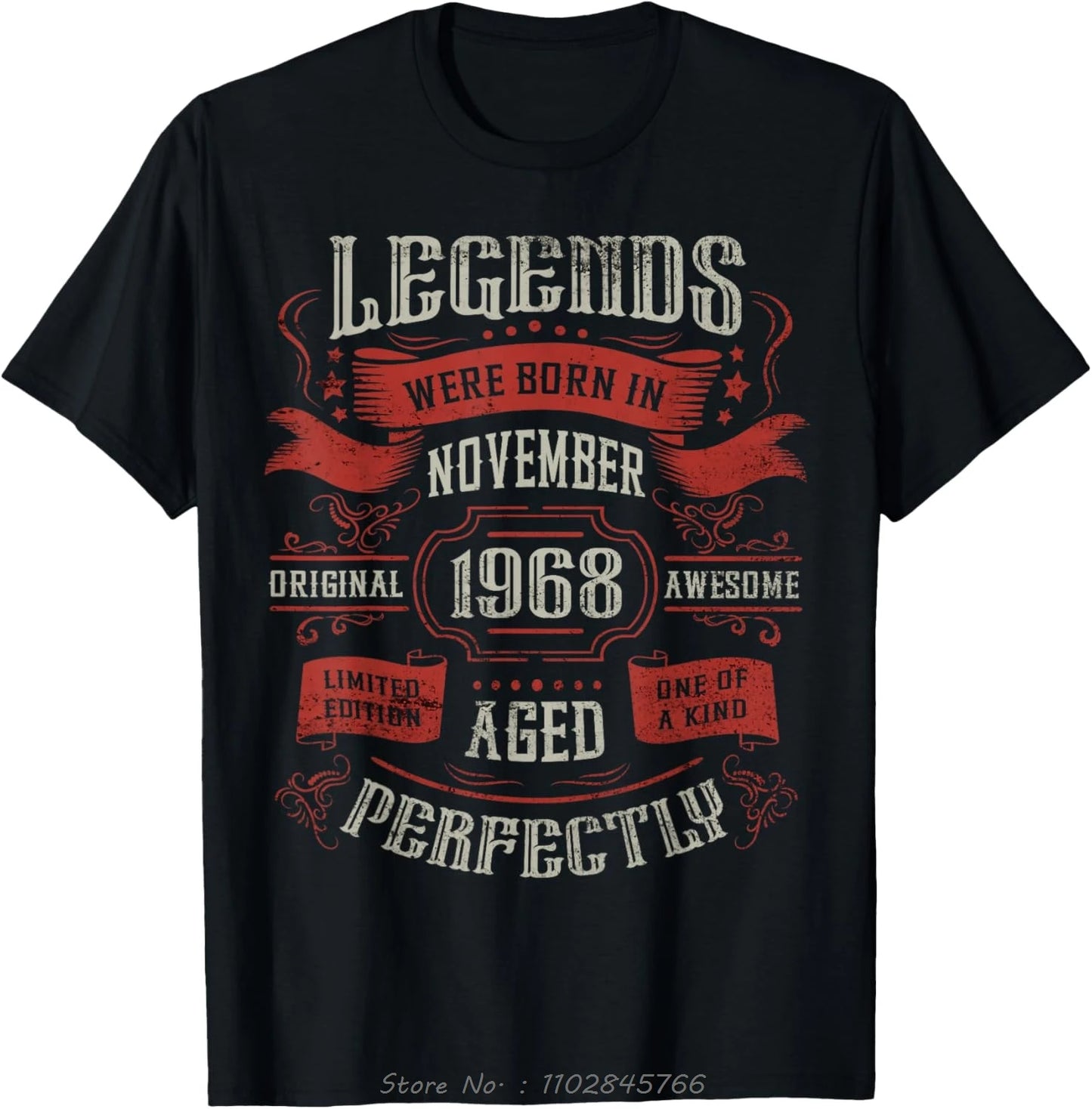 Legends Born In 1968 Oversized T-shirt Bday Men's Clothing On Demand Cotton Tshirt Ropa Hombre Fashion Fitness T Shirt Tops