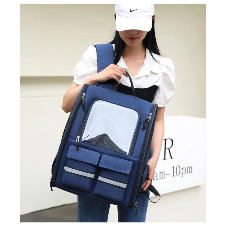 New Oxford Trolley Case Cat Carrier Backpack Travel Pet Bag with Reflective Stripe Outdoor Small Animals Rabbit Kitten Dog Bag