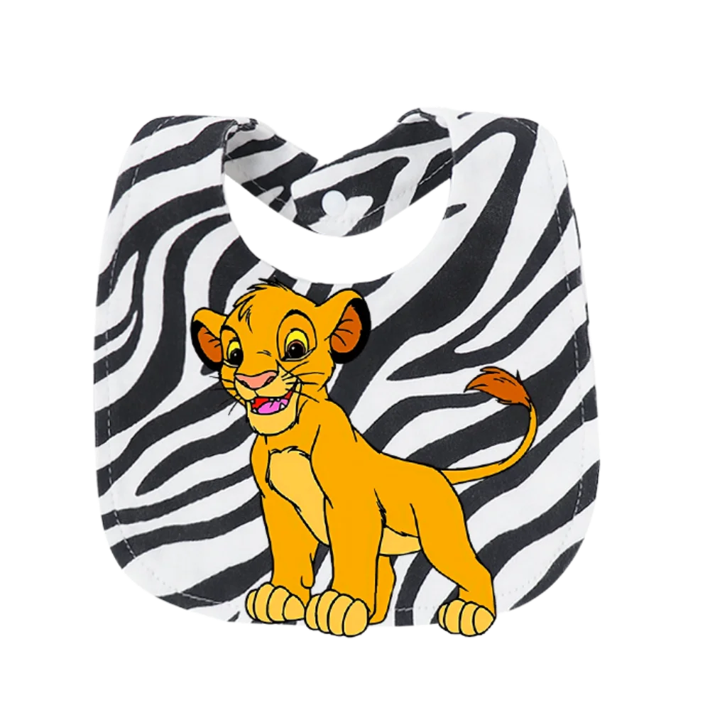 Little Lion King printed newborn bib Kawaii mother and baby feeding products weaning pacifier baby nipple and chain clip Newborn