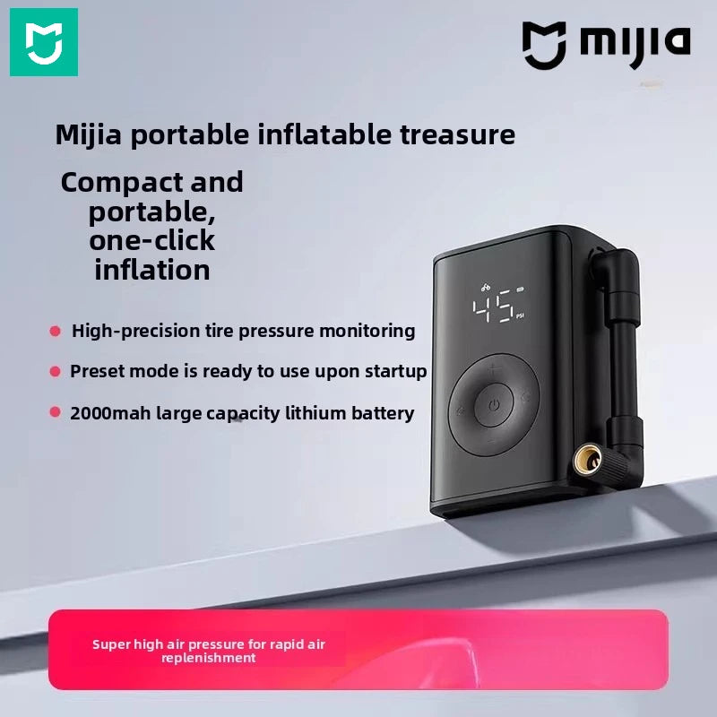 Mijia 2000mAh 150psi Portable Electric Air Pump Multitool Tire Pressure Detection Inflator for Car Bike