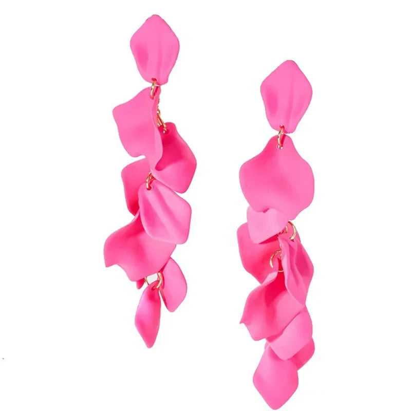 Bohemian Pink Geometric Earrings Women Summer Vacation Fashion Jewelry Classic Pendant