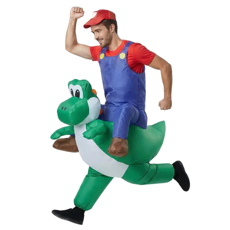 Halloween Plumber Costume Dinosaur Inflatable Suit Adult Kids Party Cosplay Performance Outfit  Holiday Dance Parties & Carnival