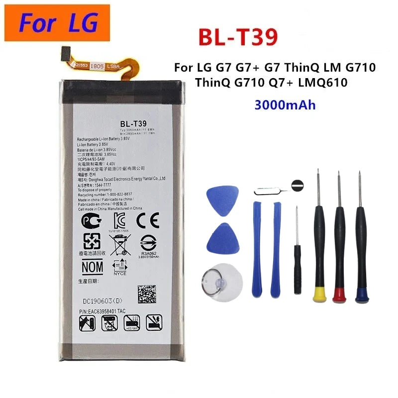 In Stock New BL-T39 3000mAh 3.85V Mobile Phone Battery For LG G7 G7+ G7 ThinQ LM G710 ThinQ G710 Q7+ LMQ610 + Free Tools
