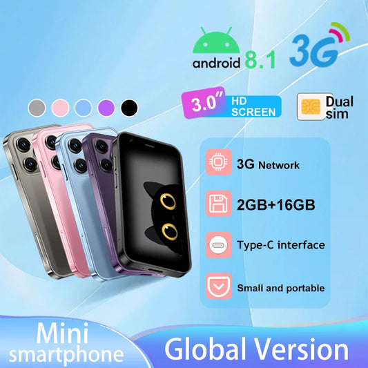 ONEMYTH Mini Smartphone, 2GB+16GB, 3.0-inch screen, soyes 3G network, more applications, multiple colors to choose from
