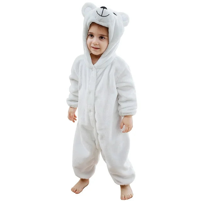 MICHLEY Halloween Lion Baby Rompers Clothes Hooded Flannel Cosplay Toddler Infant Pajamas Bodysuit Jumpsuit Costume For Kids Boy