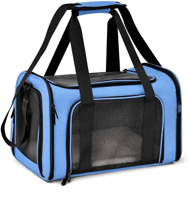 Airline Approved Pet Carrier for Cats & Dogs – Foldable Dog Bag with Soft Mat, Breathable Mesh Windows, Travel-Ready Cat Carrier