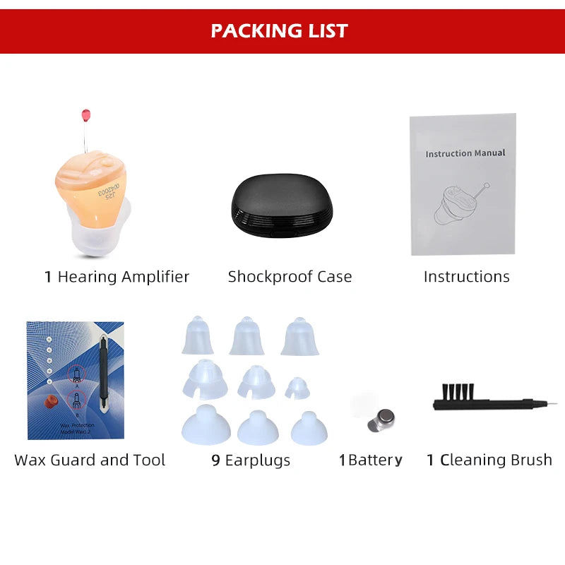 Hearing Aid Audifonos Ear Sound Amplifier J25 Super MINI Hearing Aids for Elderly/Deaf Hearing Amplifier