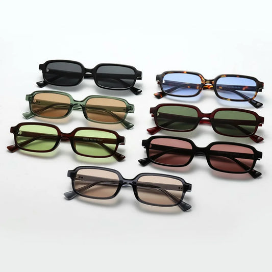 Fashion Rectangle Sunglasses Men Women Small Square Frame Glasses Trendy Eyewear Sunshade Beach Sun Glasses Car Goggles