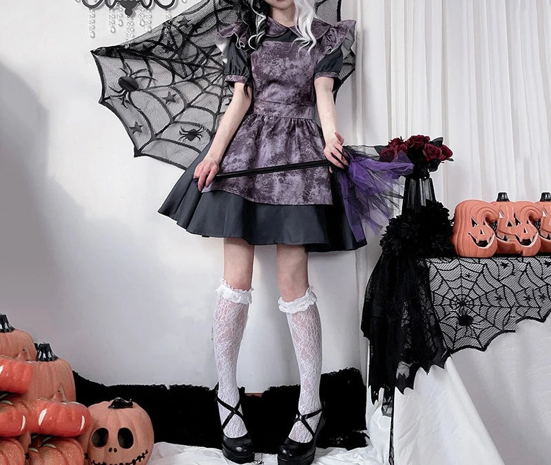 2025 New Halloween Costume Witch Dress Casual Fashion Versatile Dress for Women