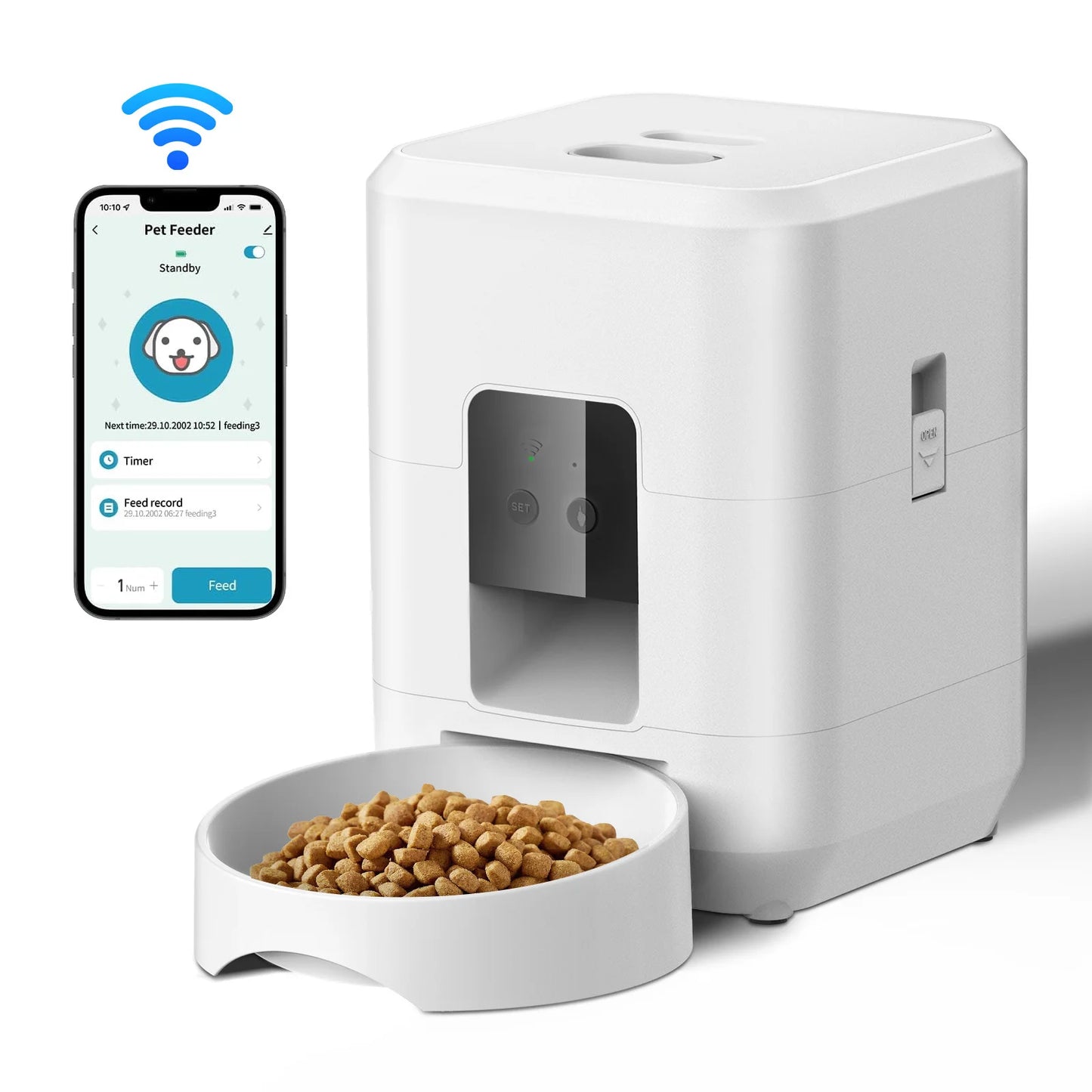 2L Wireless Automatic Pet Feeder Smart Cat and Dog Food Dispenser App Controlled Slow and Quantitative Feeding Cat Accessories
