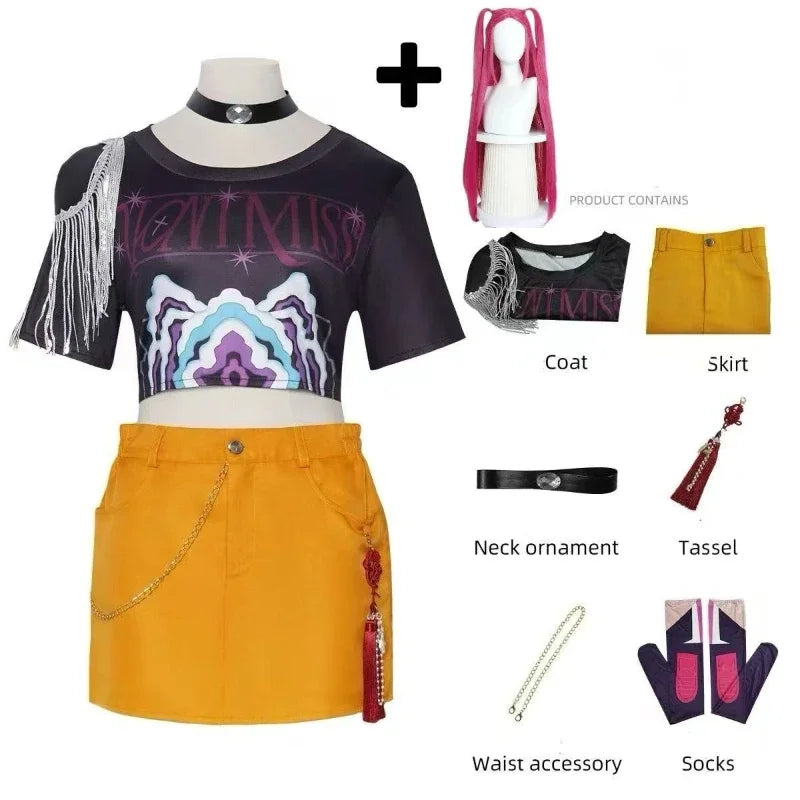 2026 KPop Mira Cosplay Costume Wig Women Girls Halloween Carnival Comic-con Party Role Playing Outfits