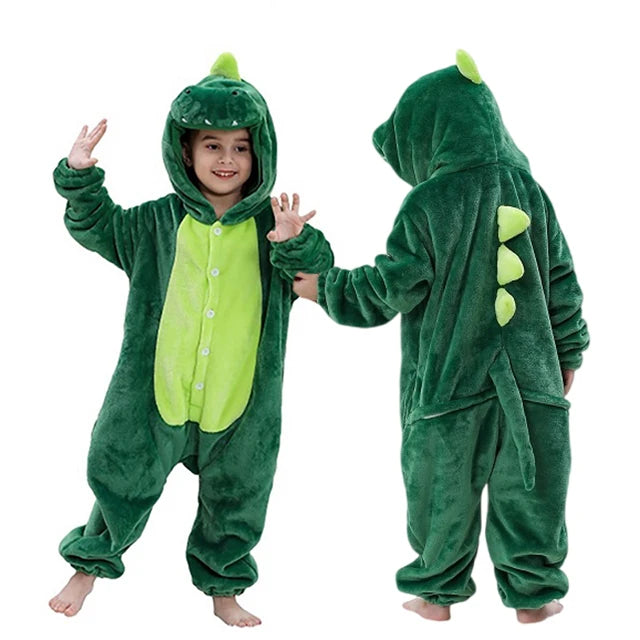 MICHLEY Christmas Capybara Flannel Blanket Sleepers Onesie Hooded Children Costume Clothes Jumpsuit Sleepwear For Boys Girls