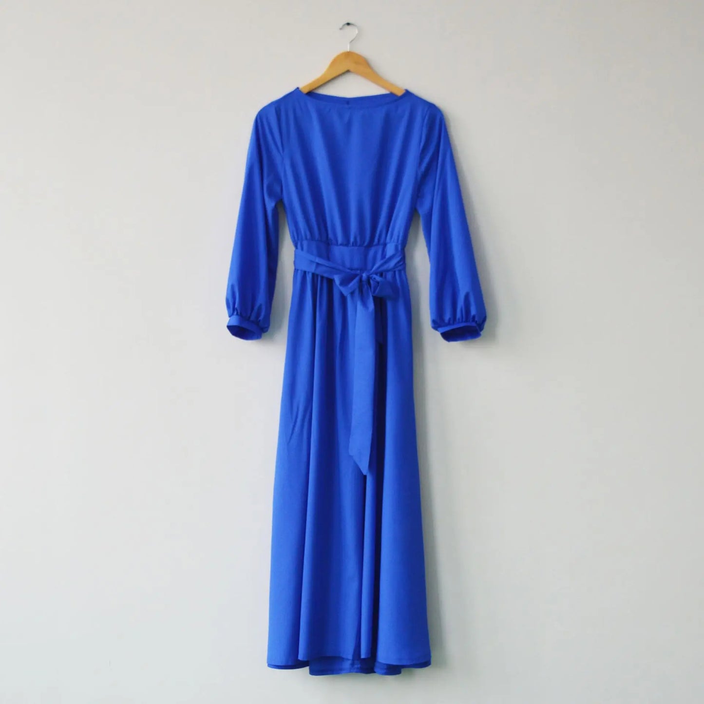 Bohemian Long Summer Dress Casual Lantern Sleeve round Neck Dress Polyester Fiber Mid Waist Print Patchwork Urban Casual Style