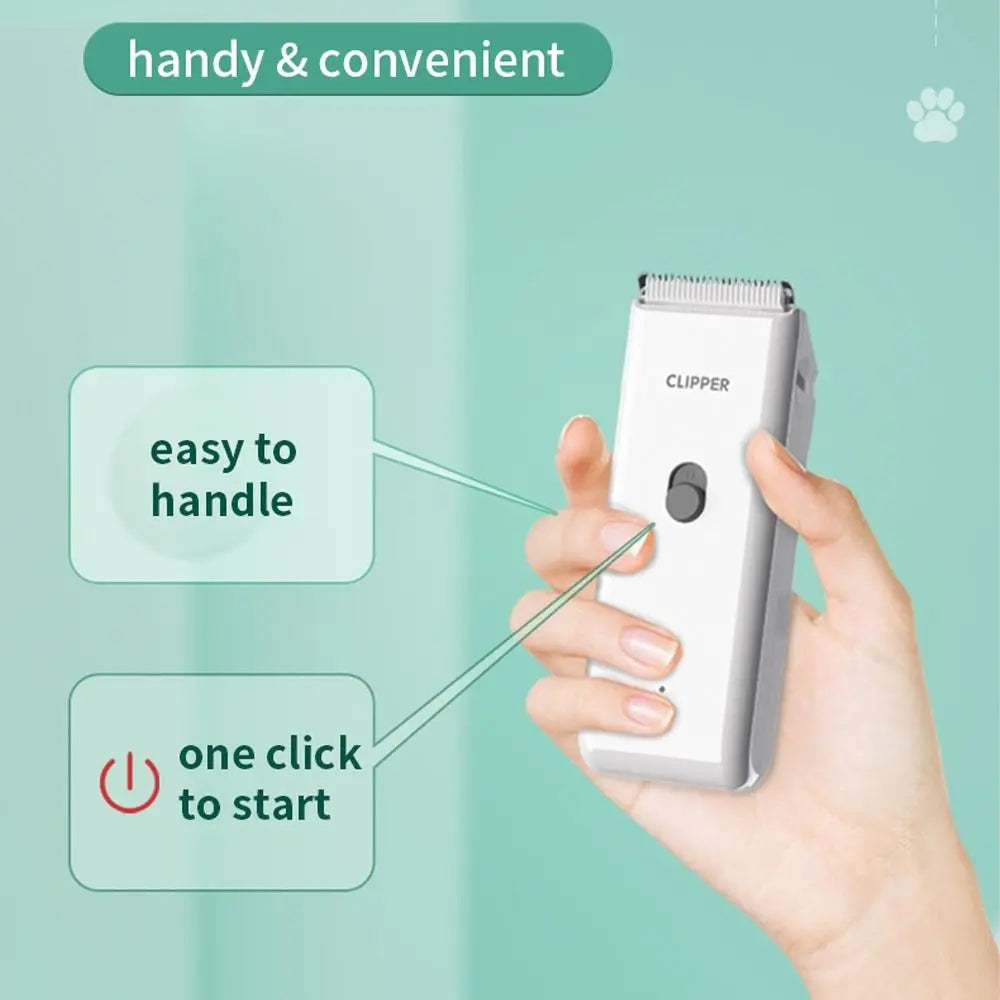 Professional Dog Hair Clipper Waterproof Low Noise Pet Hair Trimmer Wireless Mute Cat Grooming Clipper Home Use