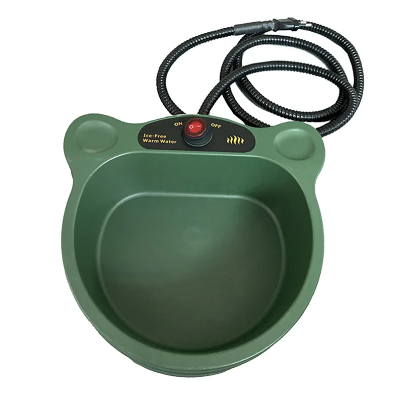 Heated Water Bowl For Dogs, Non-Freezing Outdoor Heated Dog Bowl, Winter Heated Pet Bowl For Cats, Chickens EU Plug 21X20x8cm-BE