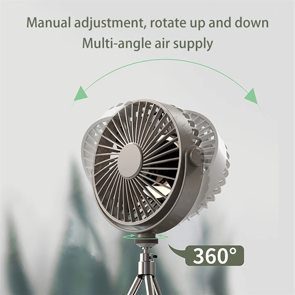 Remote Control Floor Table Air Cooler Mini Portable Wireless Ceiling Fan 360° Rotation 3-speed Wind For Camping Home Night Light