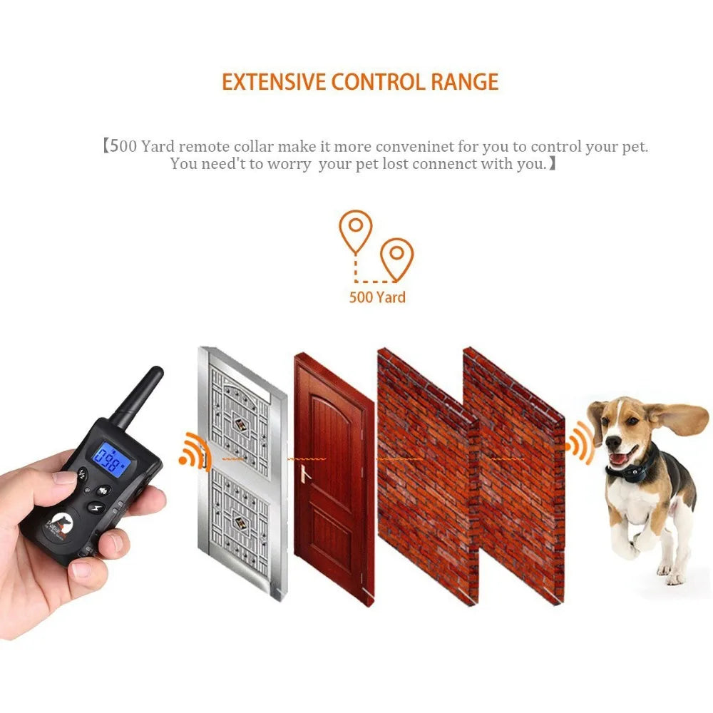 Paipaitek 500yd Dog Training Collar Anti Bark Shocker for S/M Dogs Electric Dog Collar With Remote Rechargeable Waterproof
