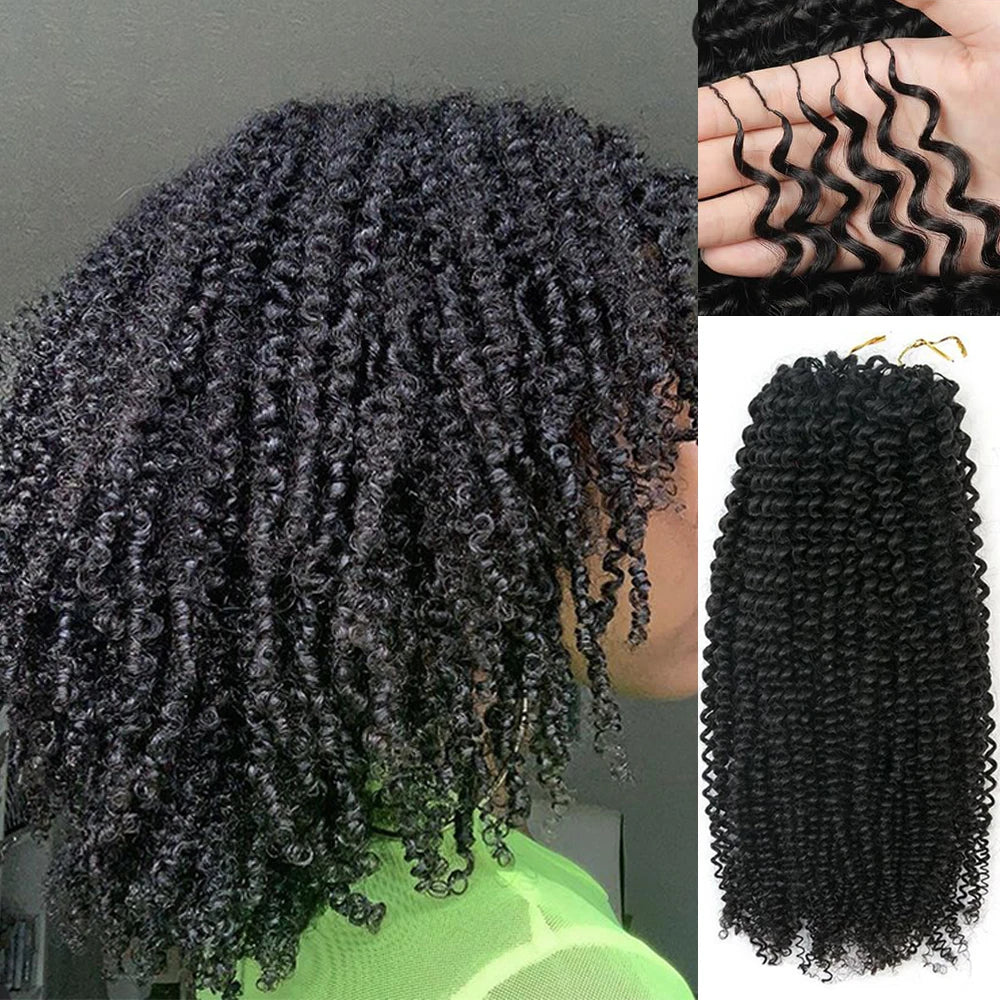 Afro Kinky Curly Crochet Hair Pre Separated Knotless Human Hair Afro Curly Bundles Crochet Human Hair Extensions For Black Women