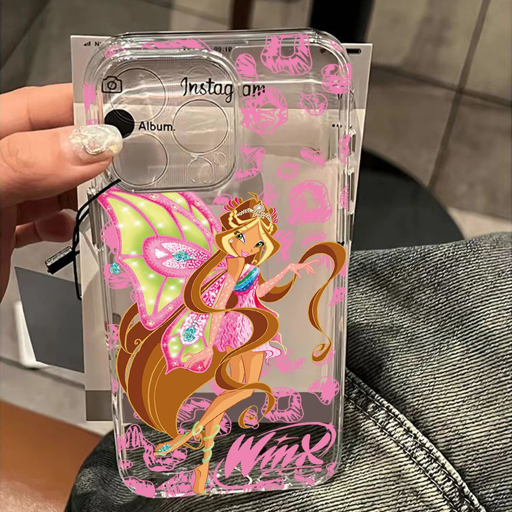 Lovely w-winxs c-clubs Phone Case For iPhone 17 16 16e 15 14 13 12 11 Mini Pro Max XR XSMax 7 8 Air Plus Transparent Back Cover
