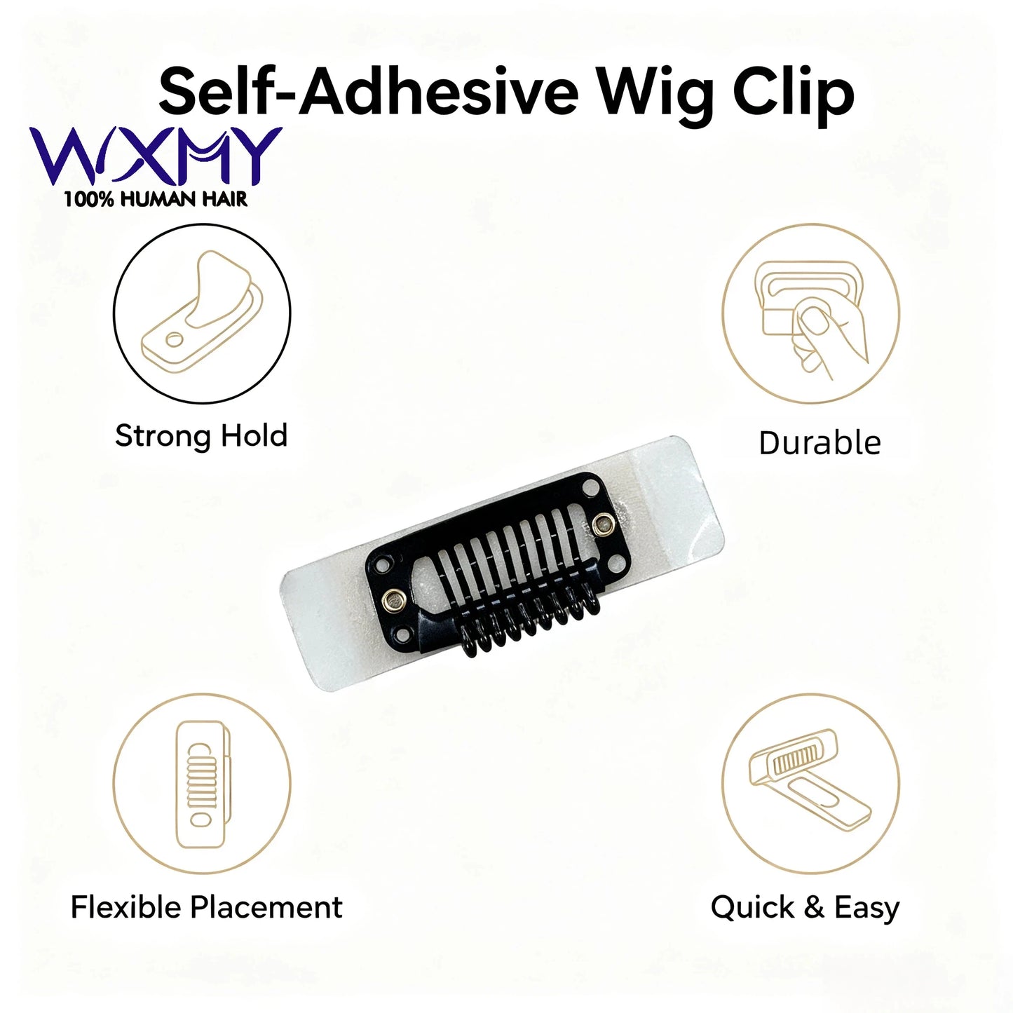 Wig Clips Snap Clips With Adhesive 10-30pieces no-sew Clips for Men Wig Toupe for Women Metal Wig Comb Clips for Hair Extensions