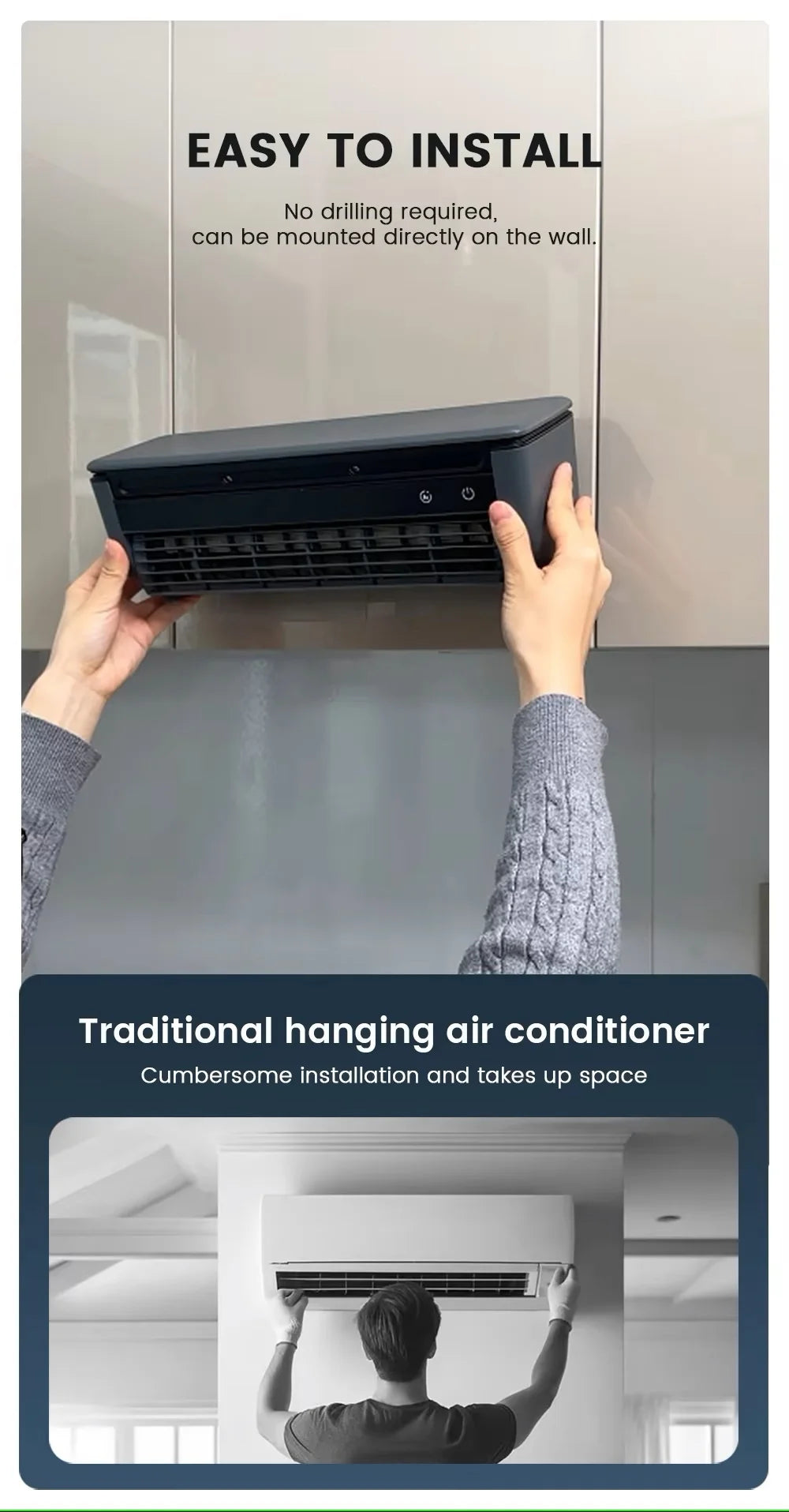 New Model Cooling Wall Fan Large Wind Force Charging Fan Home Use Table Standing Remote Control Kitchen Air Conditioner