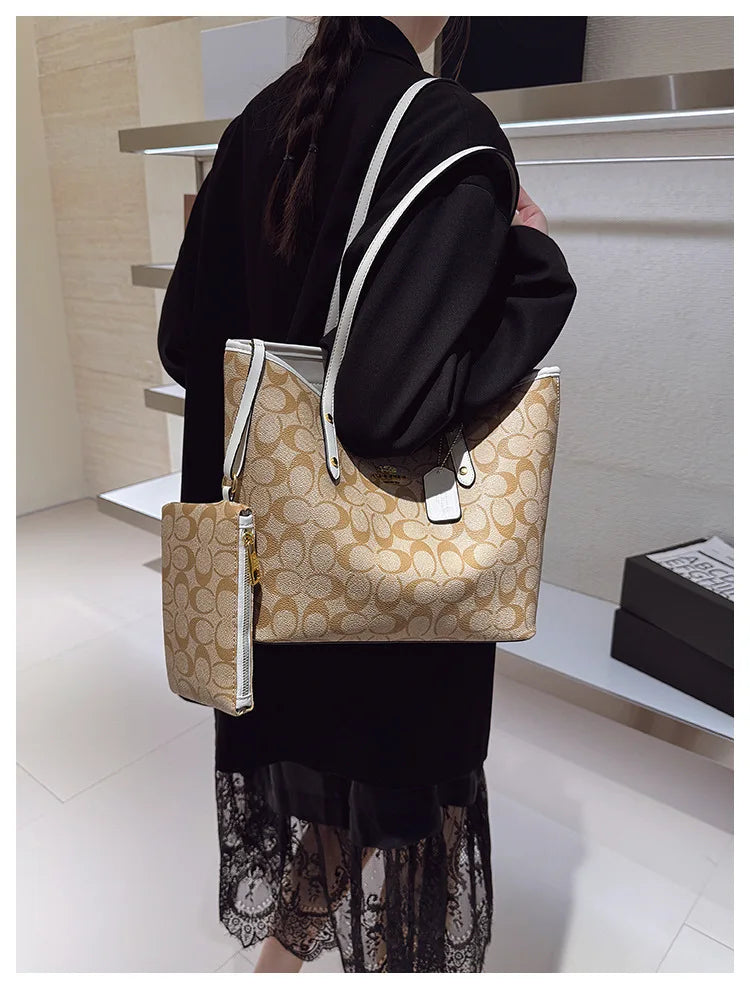 Luxury Designer Women'S One Shoulder Handbag Printed Vintage Paris Fashion Tote Bags Large -Capacity Portable Bag Cluch Bag Purs